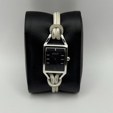DKNY Designer Ladies Quartz Watch NY-3277 Black Dial Cord Strap Working 18mm