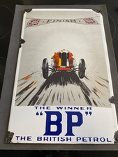 Retro BP Petroleum Motor Racing Garage Advertising Metal Enamel Sign