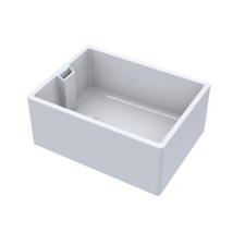 Fireclay Single Bowl Belfast Kitchen Sink with Overflow 615mm x 462mm 46W Waste