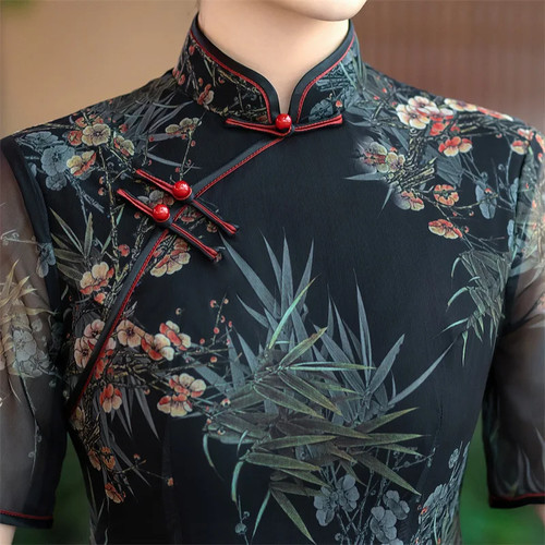 Oversize black print flower - print, ao