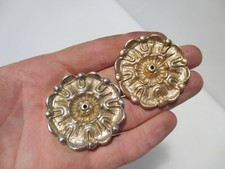 Brass Ormolu Furniture Hardware Rose Floral Flower Mount Tudor Rose 5cm - £3each