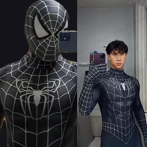 Mens black spiderman - mens,