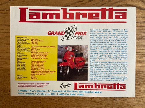Lambretta grand prix 200 - grand,