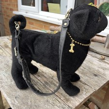 Pug Dog Handbag Plush Zip Pocket Adjustable Strap & Posable Legs Novelty Gift