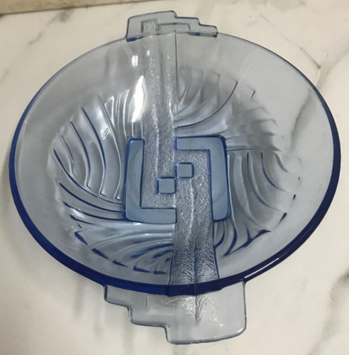Art deco blue glass - art,