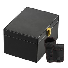 Uimoso Faraday Box Signal Blocking Holder for 5~8 Car Keys with 2 Key Bags Black