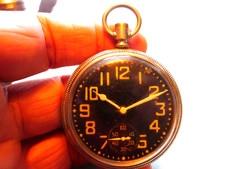Waltham Premier WW2  16S  Military Pocket Watch. Nickel Plate..50mm..9J. Working