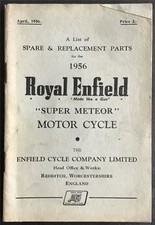 ROYAL ENFIELD Super Meteor Motorcycle Spare Parts List 1956 #522/2½M/456
