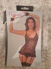 Luxurious Black 3 Piece Chemise Lingerie Set / Underwear Set...