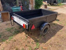 Small Black Wooden Car Trailer 5 ft x 3 ft with Lights - 12 in Deep