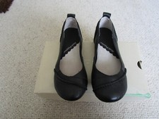 HUSH PUPPIES BLACK LEATHER FLAT SHOES UK SIZE 4 JANESSA EXCELLENT CONDITION
