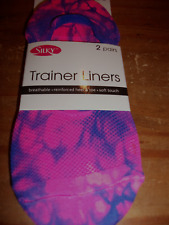 2 PACKS (4 PAIRS) SILKIE TIE-DYE SUPERSOFT TRAINER/SHOE LINERS  FOOTSIE SOCKS