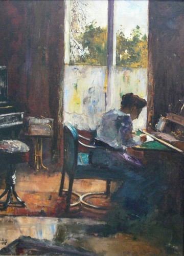 Lesser ury woman writing - lesser,