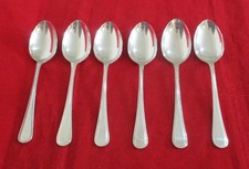 6 x  EPNS A1 Sheffield Bead Pattern Dessert Spoons 17.5cm