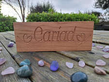 Oak CARIAD Sign: Welsh Love