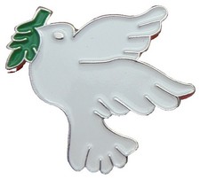 White Dove of Peace Pin Badge