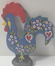 Hand Painted Portugal Rooster Fridge Magnet, Folk Art, Luck & Prosperity, VGC