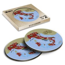Round MDF Coaster Italy