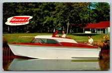 Owens Flagships  Outboard Cruiser  Boat  Brockton Airways    Postcard