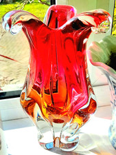 CZECH SOLID RED ORANGE YELLOW