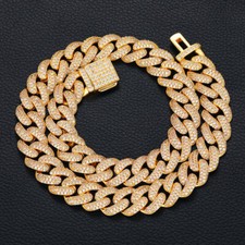 Mens Iced Out Diamond Thick Miami Cuban Link Chain Necklace Hip Hop Jewellery