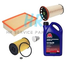 5L MILLERS 5W30 OIL AIR FUEL SERVICE KIT PACK FOR AUDI A3 SPORT 1.6 TDI SE 2012+
