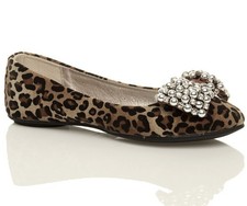 Womens ladies flat round toe