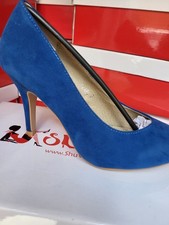 Shuwish Heels Pearl el royal blue Suede Size 3