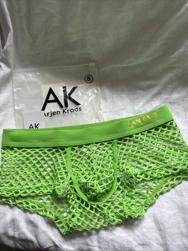 Mens green fish net boxers - green,