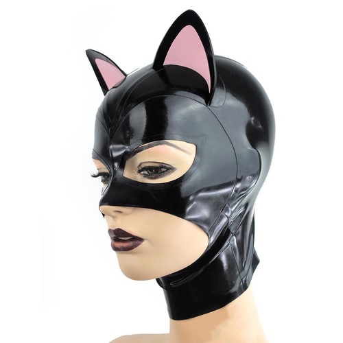 Cat ear latex hood with - latex,