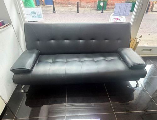 Black faux leather - leather, convertible