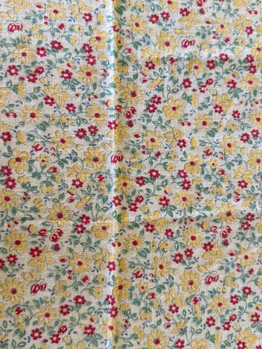 Vintage feedsack fabric - vintage, fabric-red