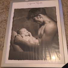 Original Athena L'enfant Large Poster Man And Baby 1986. 80x60cm
