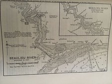 VINTAGE SEA CHART / NAUTICAL MAP 1961 - Beaulieu River    - To Frame?