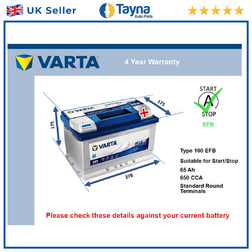 Efb car battery - d54, 100
