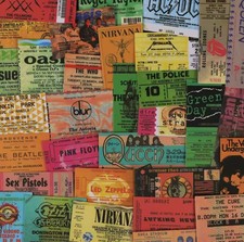 43PCS Rock Music Ticket Graffiti Stickers Retro Band Waterproof DIY Decals Cool