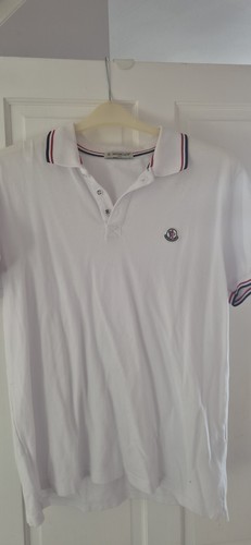 Men moncler white polo shirt - polo,