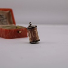 B2.6 Vintage Silver Emergency Ten Shilling Note Charm Pendant