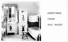 POSTCARD - GIRL GUIDES - WILMINGTON - PAX WOOD BEDROOM - IMPRESSA - REAL PHOTO