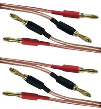 electrosmart 2 x 2m Speaker Cable with Fitted 4mm Banana Plug Connectors