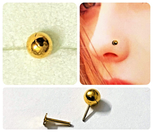 Nose gold ball stud - gold, 22