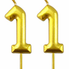 Gold Number 11 Candle 11th