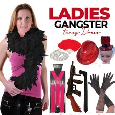 LADIES GANGSTER HAT TIE BRACES