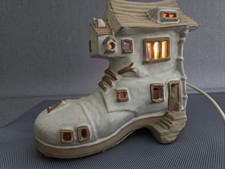 Shelf Art Pottery Stoneware Boot Shape Lamp