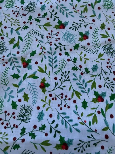 Christmas fabric mistletoe - fabric,