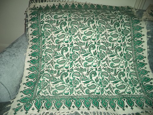 Old colonial type table cloth - type,