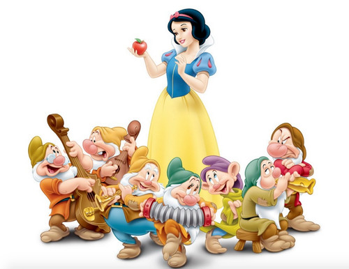 Snow white dwarfs - white, disney