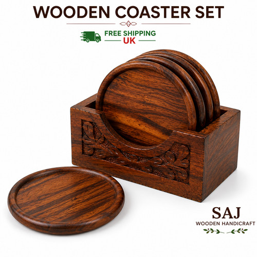 Wooden coaster set with - coaster,