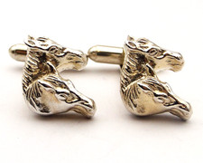 Sterling silver cufflinks stunning  design of two horse heads on each cufflink