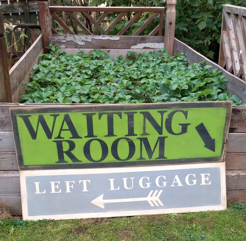 Rustic painted railway signs - painted,